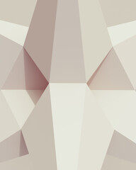 Poster - Solid 3d geometric shapes off white soft tones patterns triangles structure clean straight lines design neutral background 3d illustration render digital rendering