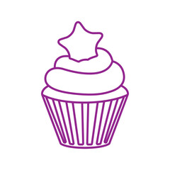 Wall Mural - Cupcake icon vector. Cake illustration sign. Sweet symbol or logo.