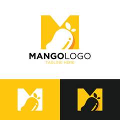 Wall Mural - Letter M for Mango Logo Design. Simple and Modern. Vector illustration