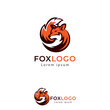 simple circle fox logo template
