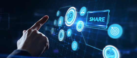 Sharing Concept. Business, Technology, Internet and network concept.