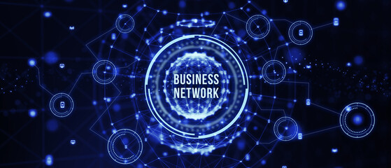 Wall Mural - business, technology, internet and network concept. online business network. 3d illustration