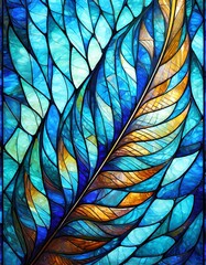  AI generated illustration of a creative artwork of a vibrant stained-glass design