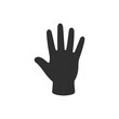 © Елена Чекман - Vector outline black hand with open palm, flat graphic design, hand icon.