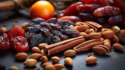 Wall Mural - dried fruit and nuts