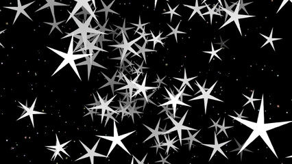 Wall Mural - abstract bright white stars against the background of the night sky in space. 3d. 4k. isolated black
