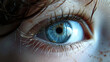 Blue child's eye close-up