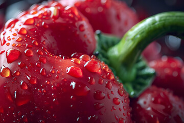 Sweet red pepper close-up