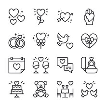 Set Of Icons For Valentines Day