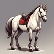 AI generated illustration of a cartoonish horse