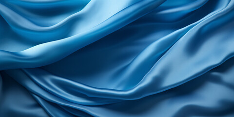 Wall Mural - Blue silk textile texture with folds