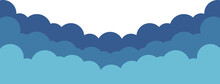 Simple Blue Clouds On A Transparent Background. Vector Illustration, EPS 10.
