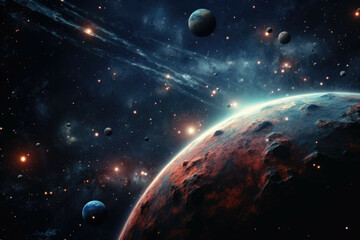 Wall Mural - outer space scene with planets and galaxies