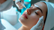 Mesotherapy facial rejuvenation, cosmetology treatment through injections