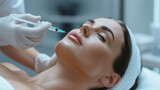 Fototapeta  - Facial mesotherapy injections, skin renewal and rejuvenation