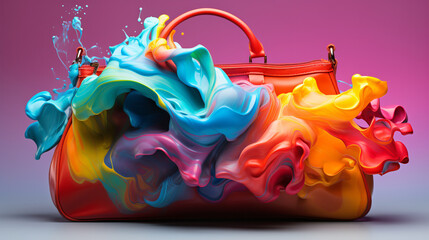 realistic fashion rainbow bag