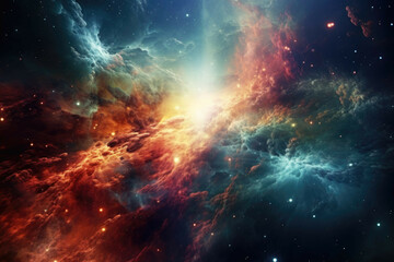 Wall Mural - abstract cosmic explosion of stars and galaxies