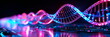 neon lines forming a double helix structure, symbolizing the essence of life and genetics. Generative ai