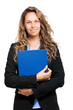 © Minerva Studio - Confident young businesswoman holding clipboard