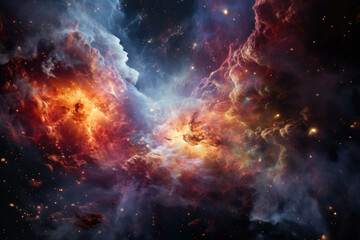 Wall Mural - a cosmic collision between two galaxies, creating a breathtaking display of cosmic fireworks.