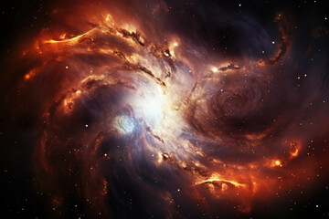Wall Mural - galactic collision with intertwining spiral arms