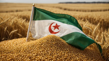 The Algerian Flag Is Adorned With Golden Wheat Grains