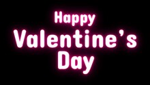 Happy Valentine's Day Animated Valentine's Day Ahppy Valentine Neon Animated Greetings Written Valentine Neon Lettering Text