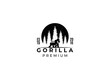 Vintage Gorilla Logo Design, silhouette of gorilla logo