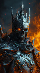Wall Mural - Fantasy character of the skeleton king in armour