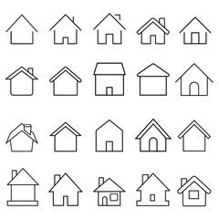 Wall Mural - Home icon vector set. House illustration sign collection. Cottage symbol. Hut logo.