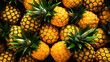 Group of pineapple fruit pattern wallpaper - ai generative