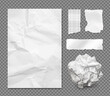 Paper texture. Crumpled white damaged paper and crumpled ball.realistic vector template
