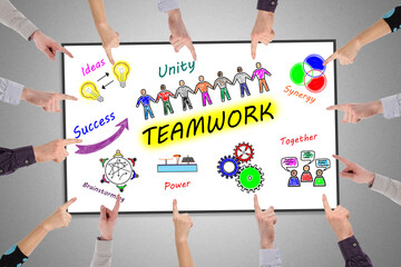 Sticker - Teamwork concept on a whiteboard