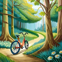 bicycle in the forest