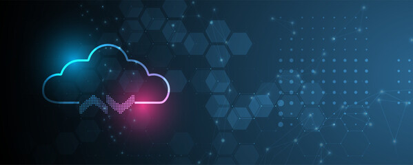 Modern cloud technology. Integrated digital web concept background