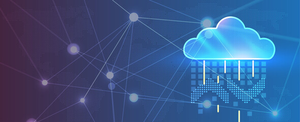 Modern cloud technology. Integrated digital web concept background