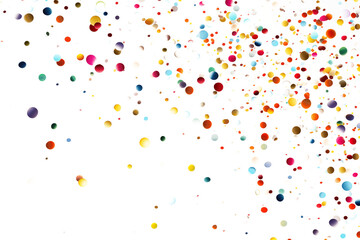 Wall Mural - Flying colorful confetti, cut out - stock png.