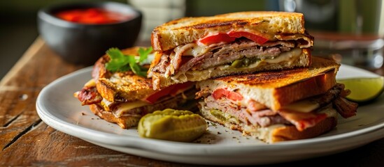 Canvas Print - Cuban sandwich plated