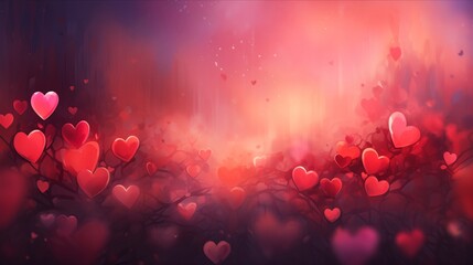 Wall Mural - empty space. hearts on blurred background banner for mother's day, valentine's day. love concept.