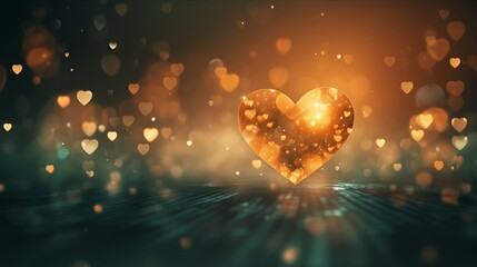 Wall Mural - empty space. hearts on blurred background banner for mother's day, valentine's day. love concept.