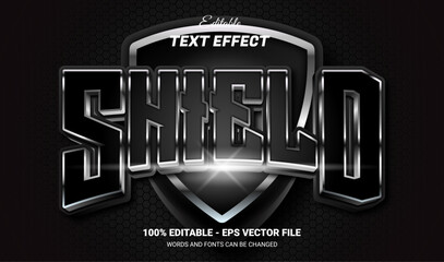 Wall Mural - shield editable 3d text effect