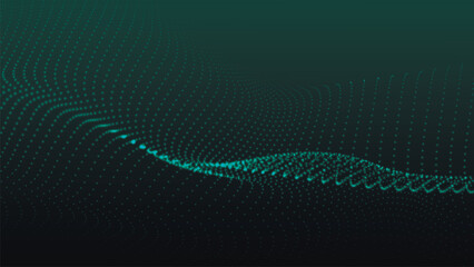 Abstract digital wave of particles. Futuristic point wave. Technology background vector. 3D rendering.