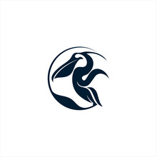 Pelican Logo Design, Silhouette Pelicans Bird Logos Concept