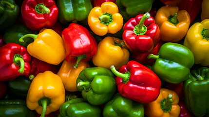 Group of bell peppers pattern wallpaper - ai generative