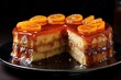 Sweet cake in citrus marmalade
