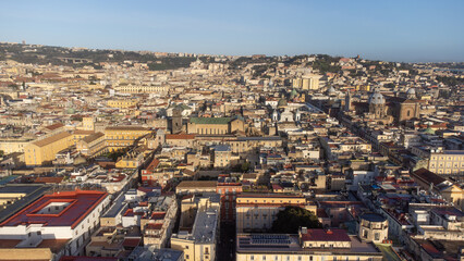 Wall Mural - fotografia aerea col drone della città di napoli