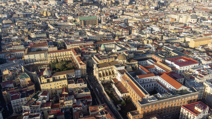 Wall Mural - fotografia aerea col drone della città di napoli