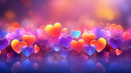Wall Mural - love romantic wallpaper with abstract hearts. concept of friendship and love.