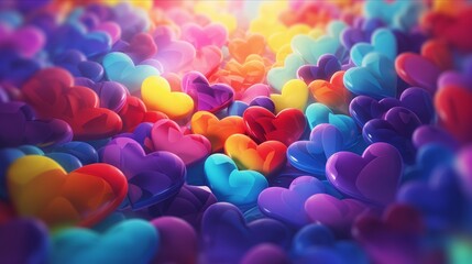 Wall Mural - love romantic wallpaper with abstract hearts. concept of friendship and love.