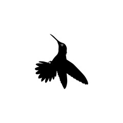 Flying Hummingbird Silhouette, can use Art Illustration, Website, Logo Gram, Pictogram or Graphic Design Element. Vector Illustration